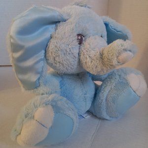 🦊 Aurora Baby Taddle Toes Blue Plush & Satin ELEPHANT Stuffed Animal 10" Toy